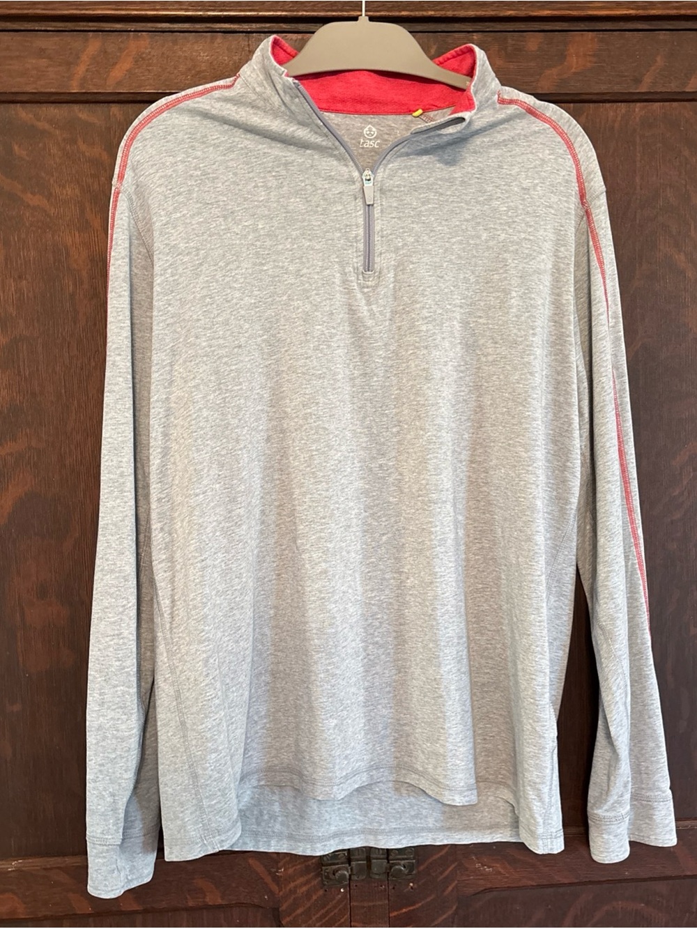 Tasc Performance Pullover Mens Large Gray Quarter Zip Stretch